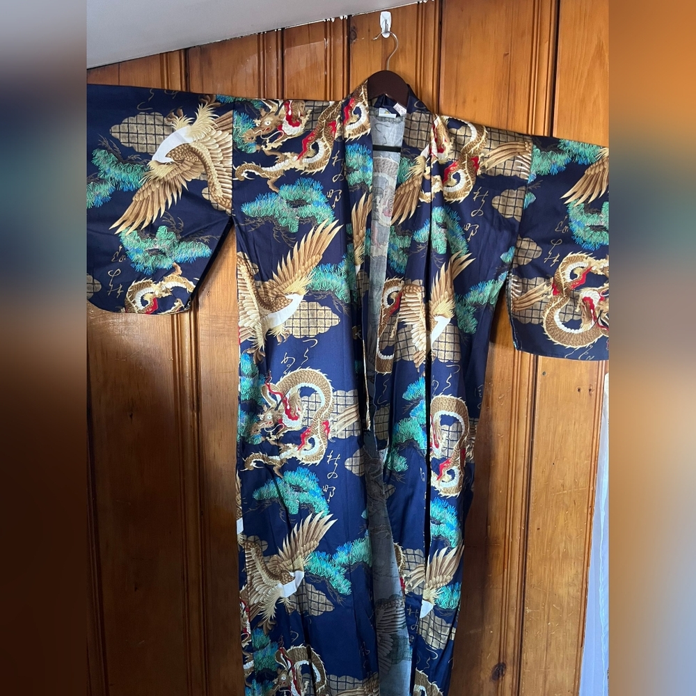 Vintage Kimono with Eagle Design